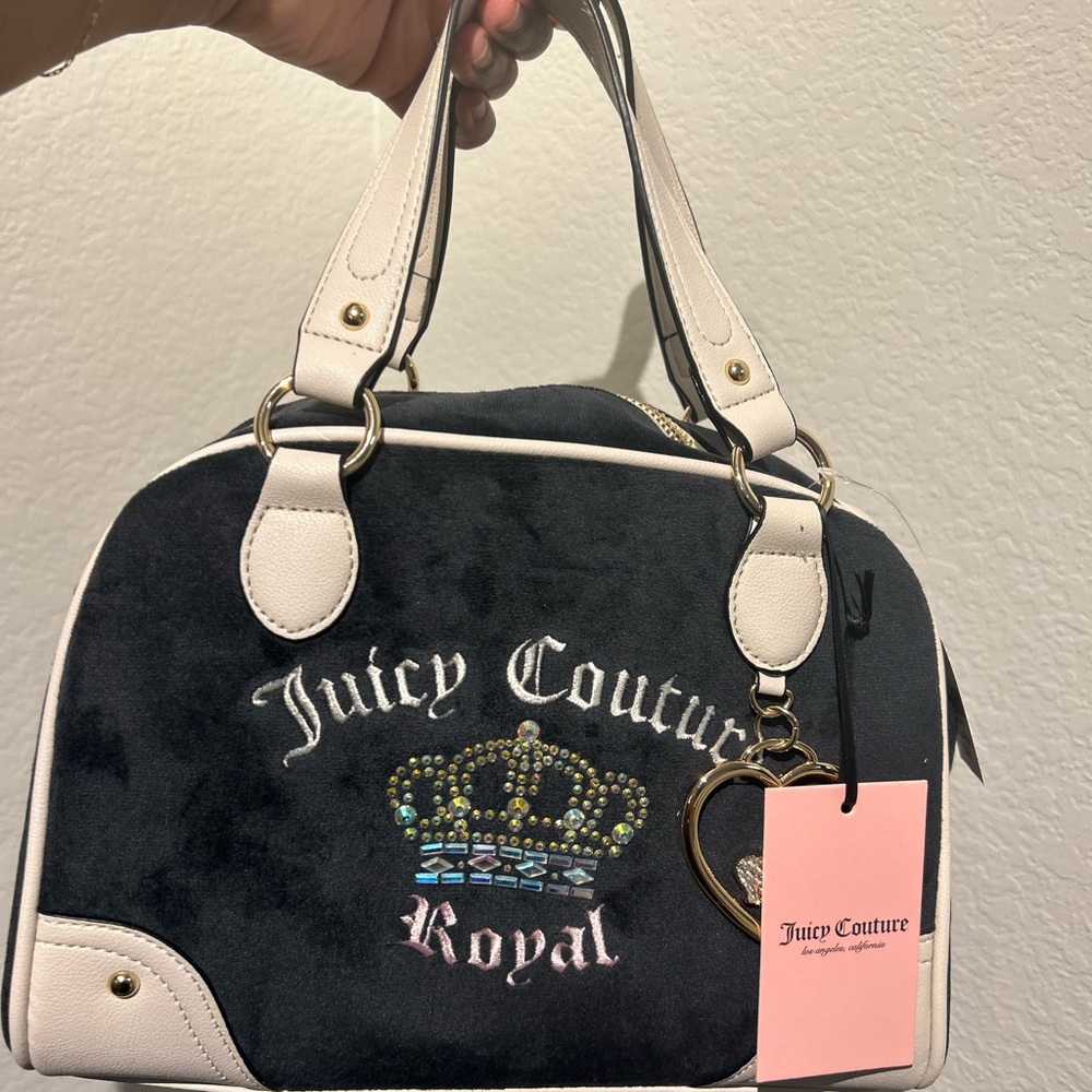 Juicy Couture Black and Cream Royal Bag